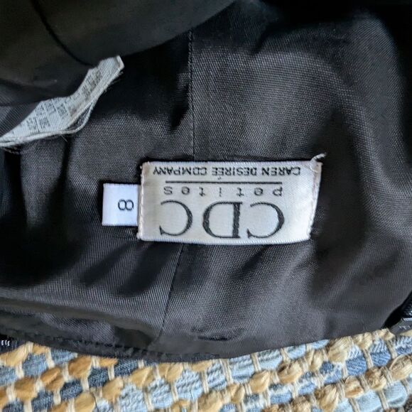 Y2K Vtg Holiday Dress Black Lace Bodice Fit & Flare 8 Sequins Bow LRB - Picture 5 of 7